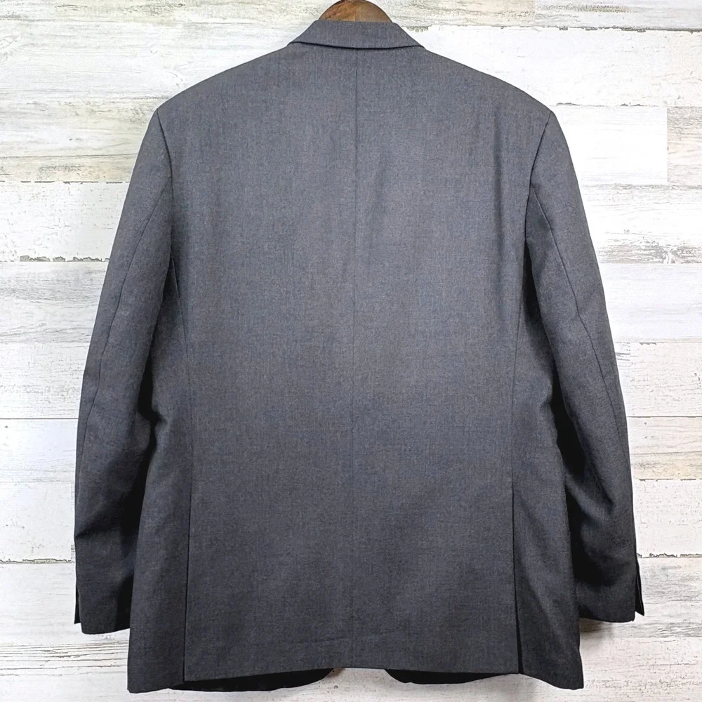 Alexandre of England Blazer 80s Vintage‎ 42R Gray Wool Made in England Jacket